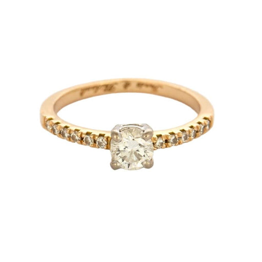 Bague 48 Bague solitaire or jaune et diamants 58 Facettes DV5464-1-48-2