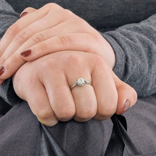 Bague 52 Bague solitaire des années 1930 en platine et diamants 58 Facettes DV11903-1-52-1