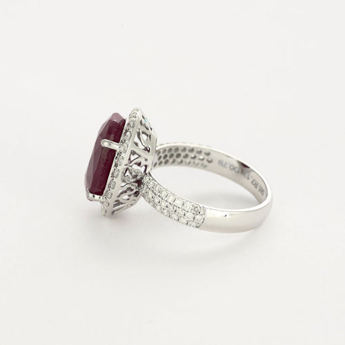 Bague 52 Bague en or gris et rubis et diamants 58 Facettes DV10063-1-52-1