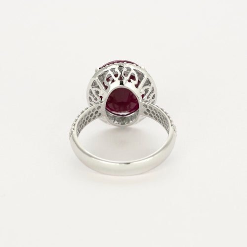 Bague 52 Bague en or gris et rubis et diamants 58 Facettes DV10063-1-52-1