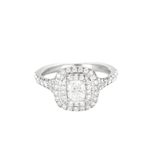 Bague 47 Tiffany & Co. Bague TIFFANY & CO - Bague Soleste Diamant taille coussin 58 Facettes DV9507-1-47-2