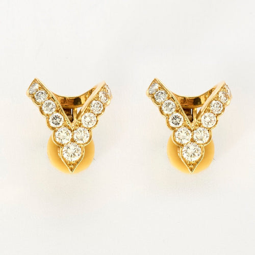 Boucles d'oreilles BULGARI - Boucles d’oreilles en or jaune  et diamants.  58 Facettes DV9491-3