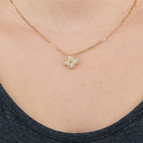 Pendentif VAN CLEEF & ARPELS - Alhambra -  Pendentif or rose et diamants 58 Facettes DV8527-3