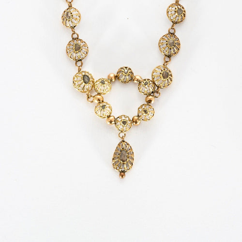 Collier Collier en or jaune et diamants taillés en rose 58 Facettes DV11678-2