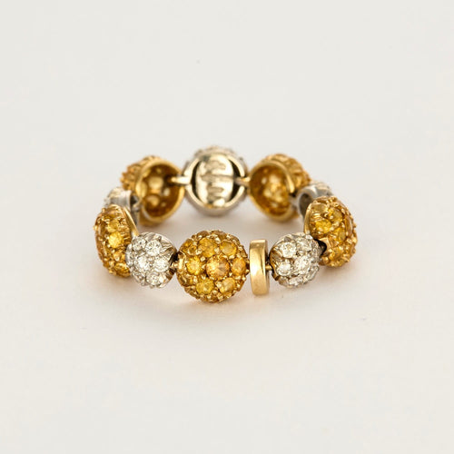 59 CHANTECLER- Bagues souples en or jaune et or gris, diamants et saphirs jaune 58 Facettes DV0956-1-59-2