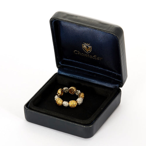 59 CHANTECLER- Bagues souples en or jaune et or gris, diamants et saphirs jaune 58 Facettes DV0956-1-59-2