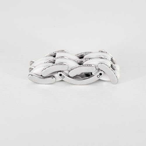 Bague 52 CHANEL - ULTRA - Bague céramique blanche, or gris et diamants. 58 Facettes DV11960-2-52-1