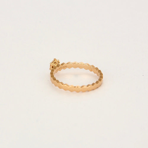 Bague 50 CHAUMET - Bague Solitaire Bee my Love or rose et diamants 58 Facettes DV7745-2