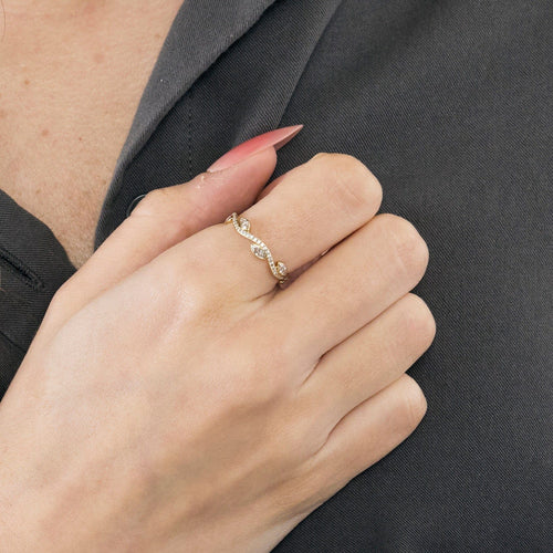 Bague 52 DE BEERS - Alliance Adonis or jaune et diamants 58 Facettes DV0954-1