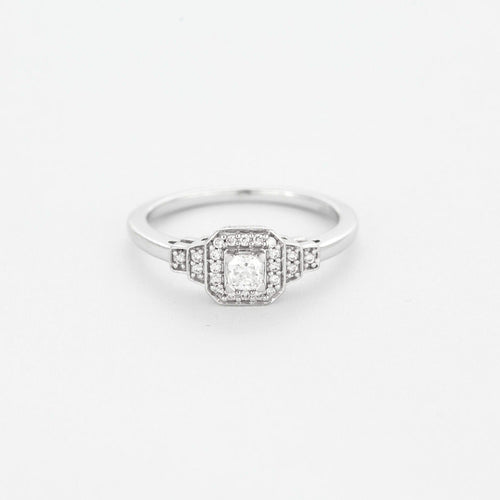 Bague 50 Mauboussin - Bague Solitaire Un Automne 1930 n°1 or gris et diamants. 58 Facettes DV12035-1-50-2