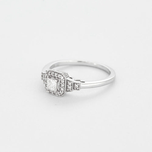 Bague 50 Mauboussin - Bague Solitaire Un Automne 1930 n°1 or gris et diamants. 58 Facettes DV12035-1-50-2