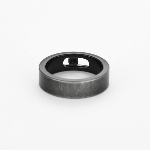 Bague 56 MESSIKA - Bague Move en titanium noir et diamant noir 58 Facettes DV12249-2