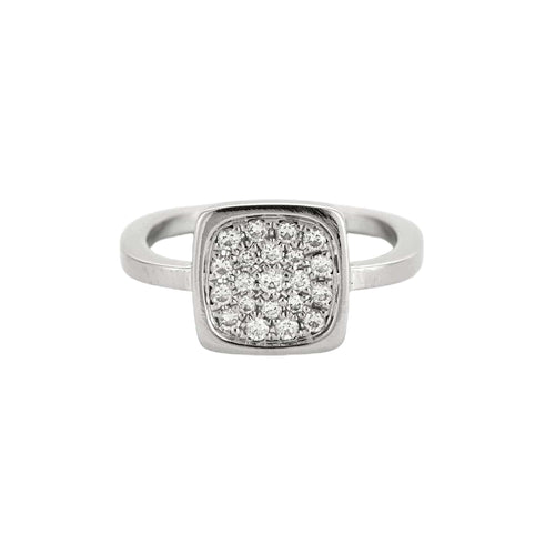 Bague 51 DINH VAN - Impression - Petit Modèle - Bague en or gris et diamants 58 Facettes DV0963-1-51-2