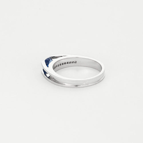 Bague 53 Bague en or gris saphir et diamants 58 Facettes DV5390-10-53-10