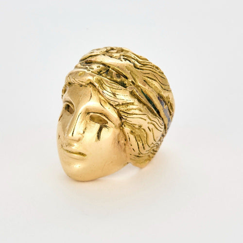 Bague 48 Bague sculpturale à motif de femme en or jaune 58 Facettes DV0960-13-48-2