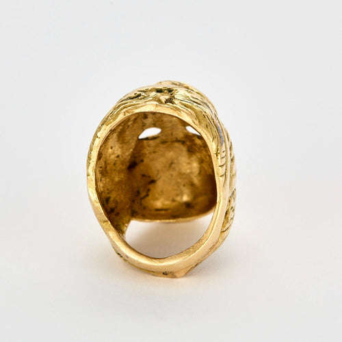 Bague 48 Bague sculpturale à motif de femme en or jaune 58 Facettes DV0960-13-48-2