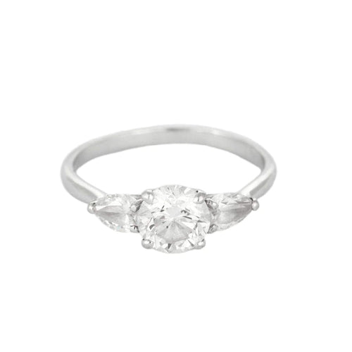 Bague 47 Bague Solitaire en or gris et diamants 58 Facettes DV12420-2-47-2