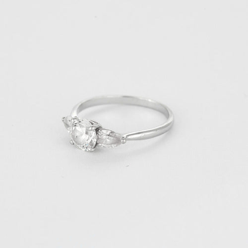 Bague 47 Bague Solitaire en or gris et diamants 58 Facettes DV12420-2-47-2