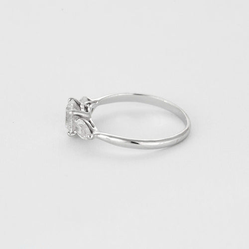 Bague 47 Bague Solitaire en or gris et diamants 58 Facettes DV12420-2-47-2
