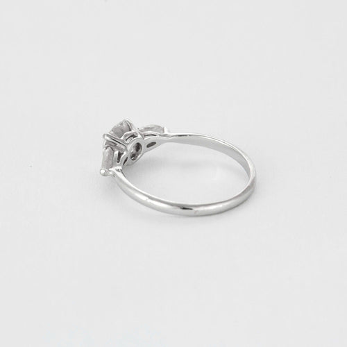 Bague 47 Bague Solitaire en or gris et diamants 58 Facettes DV12420-2-47-2