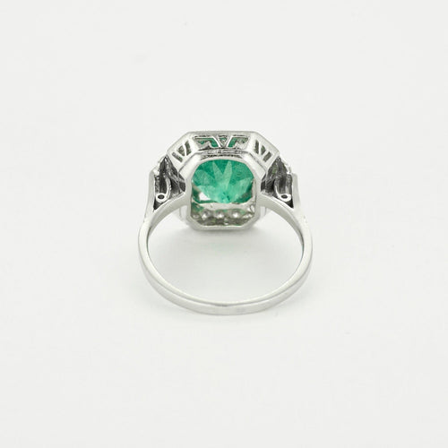 Bague 52 Bague en or gris , Emeraude de Colombie et diamants 58 Facettes DV11451-5-52-2