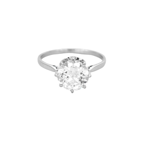 Bague 55 Bague solitaire en platine et diamant 58 Facettes DV12390-1