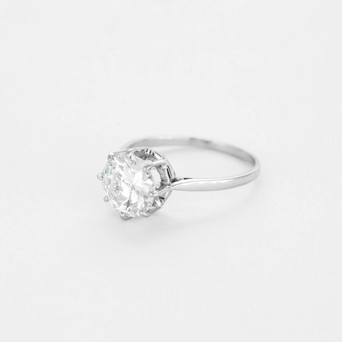 Bague 55 Bague solitaire en platine et diamant 58 Facettes DV12390-1