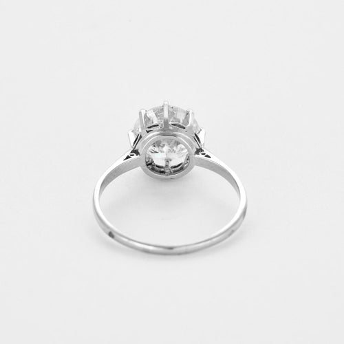 Bague 55 Bague solitaire en platine et diamant 58 Facettes DV12390-1