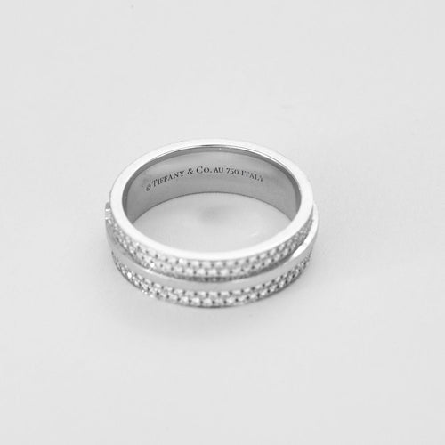 Bague 51 TIFFANY & CO - Collection Tiffany T - Bague en or blanc et diamants 58 Facettes DV11607-1-51-2