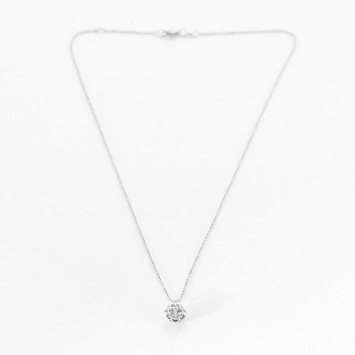 Pendentif Pendentif Fleur en or gris et diamants 58 Facettes DV9254-4