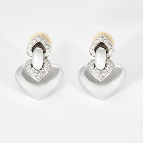Boucles d'oreilles BVLGARI - Doppio Cuore - Boucles d'oreilles or et diamants 58 Facettes DV1381-6