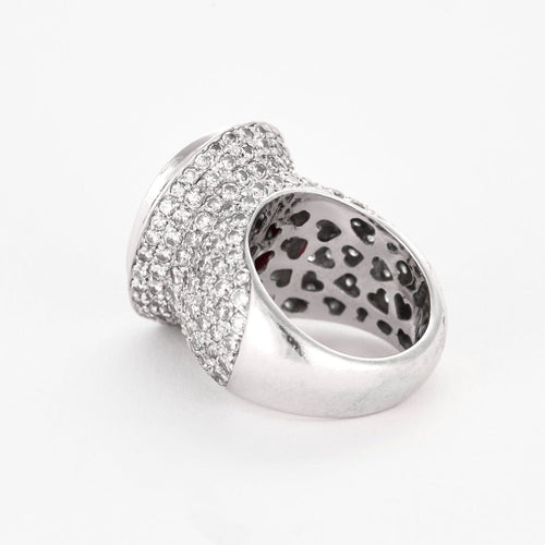 Bague 52 Bague en or gris,  tourmaline rose et pavage petits diamants. 58 Facettes DV3580-1-52-1