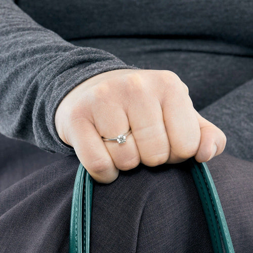 Bague 48 DE BEERS - Bague solitaire platine et diamant 0.54 carat environ 58 Facettes DV0973-1-48-2