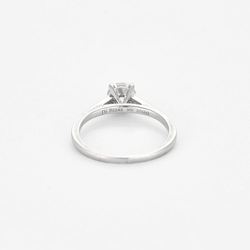 Bague 48 DE BEERS - Bague solitaire platine et diamant 0.54 carat environ 58 Facettes DV0973-1-48-2