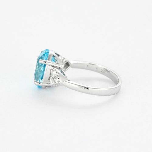 Bague 52 Bague en or gris topaze et diamants 58 Facettes DV0975-3-52-2