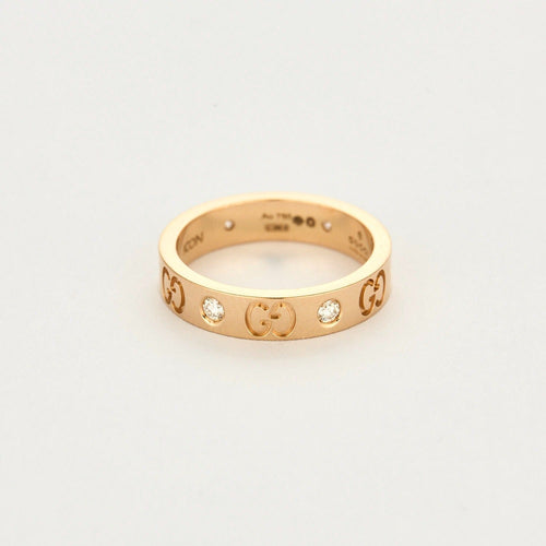 Bague 51 GUCCI - Icon - Bague or rose et diamants 58 Facettes DV0945-1-51-2