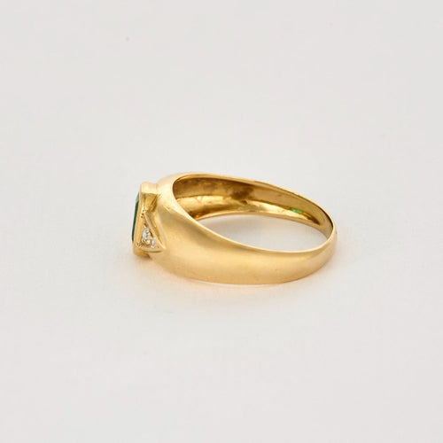 Bague 56 Bague jonc, or jaune, émeraude  et diamants 58 Facettes DV0943-3-56-3