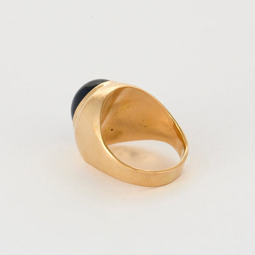 Bague 49 Bague chevalière en or jaune et saphir étoilé 58 Facettes DV5390-13-49-2