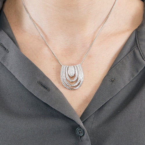 Pendentif Pendentif en or gris et diamants 58 Facettes DV0978-4