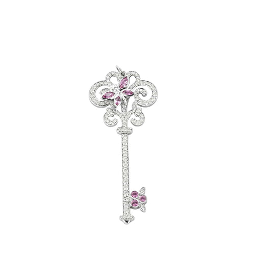 Pendentif TIFFANY & Co - Pendentif  clef "dragon fly" platine, diamants, saphir 58 Facettes DV0707-4