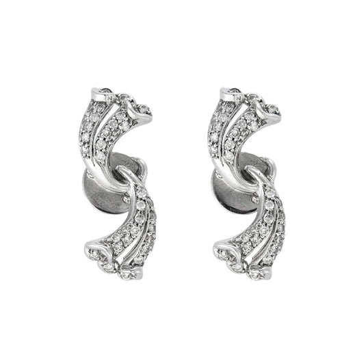 Boucles d'oreilles Paire de boucles d'oreilles or gris et diamants 58 Facettes DV0978-9