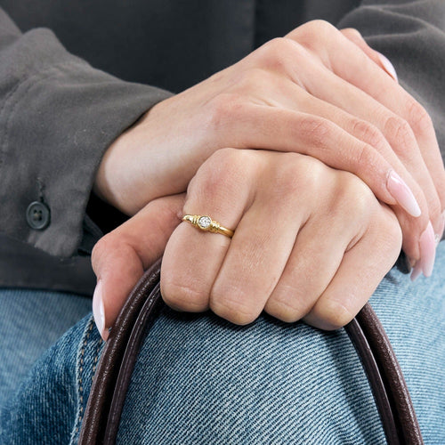 Bague 50 Bague solitaire en or jaune et diamant 58 Facettes DV5390-11-50-5