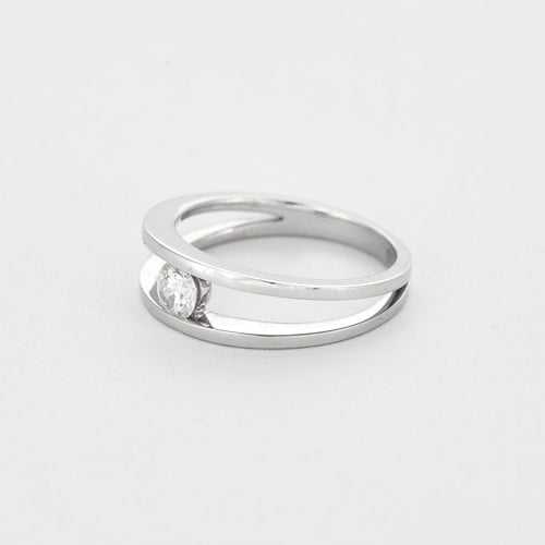Bague 52 Bague en or gris et diamant 58 Facettes DV5390-12-52-1