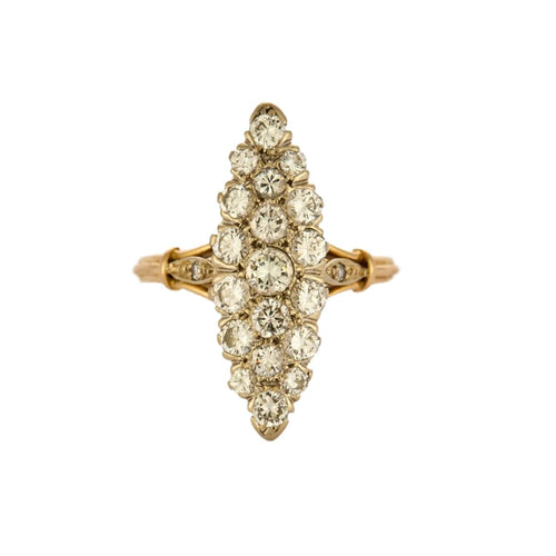 Bague 54 Bague marquise  en or jaune et or gris , diamants 58 Facettes DV12539-1-54-3