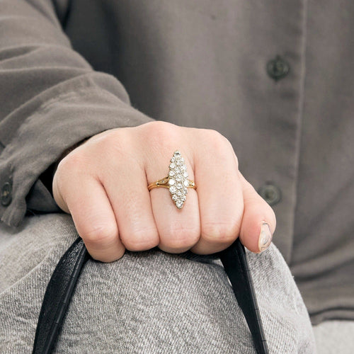 Bague 54 Bague marquise  en or jaune et or gris , diamants 58 Facettes DV12539-1-54-3