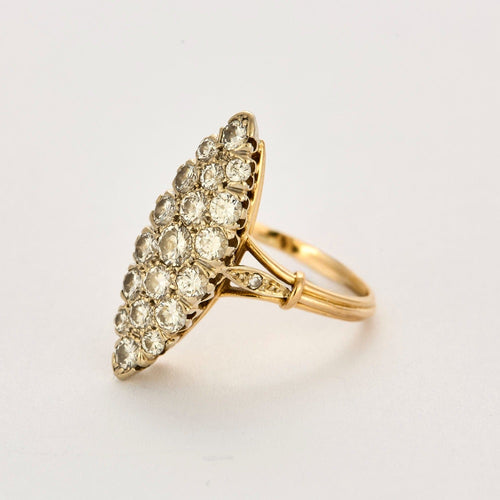 Bague 54 Bague marquise  en or jaune et or gris , diamants 58 Facettes DV12539-1-54-3