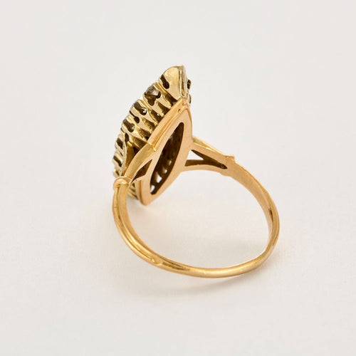 Bague 54 Bague marquise  en or jaune et or gris , diamants 58 Facettes DV12539-1-54-3