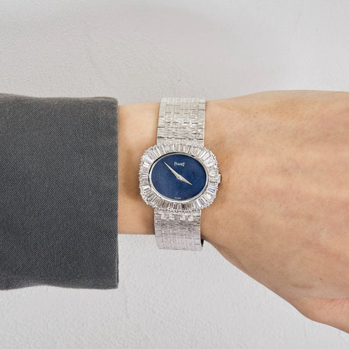 Montre PIAGET - Montre de dame en or gris, diamants et lapis-lazuli. 58 Facettes DV0979-2