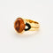 Bague 51 Bague en or jaune onyx, diamants et citrine 58 Facettes DV0463-15-51-2