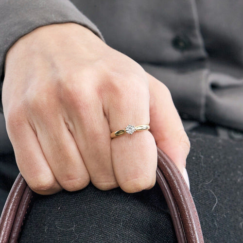 Bague 51 Bague solitaire en or jaune et diamant 58 Facettes DV11262-9-51-2